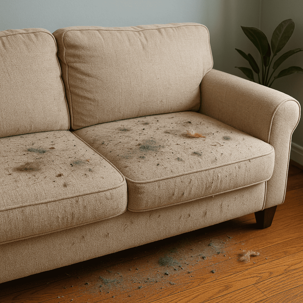 Dust, Dirt, Left over food in your Upholstery