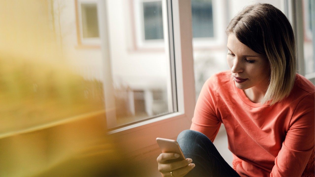 Woman using her phone  